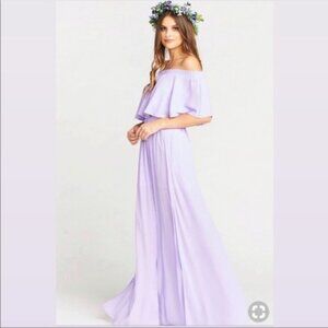 New Show Me Your MuMu Hacienda strapless off shoulder ruffle gown maxi dress